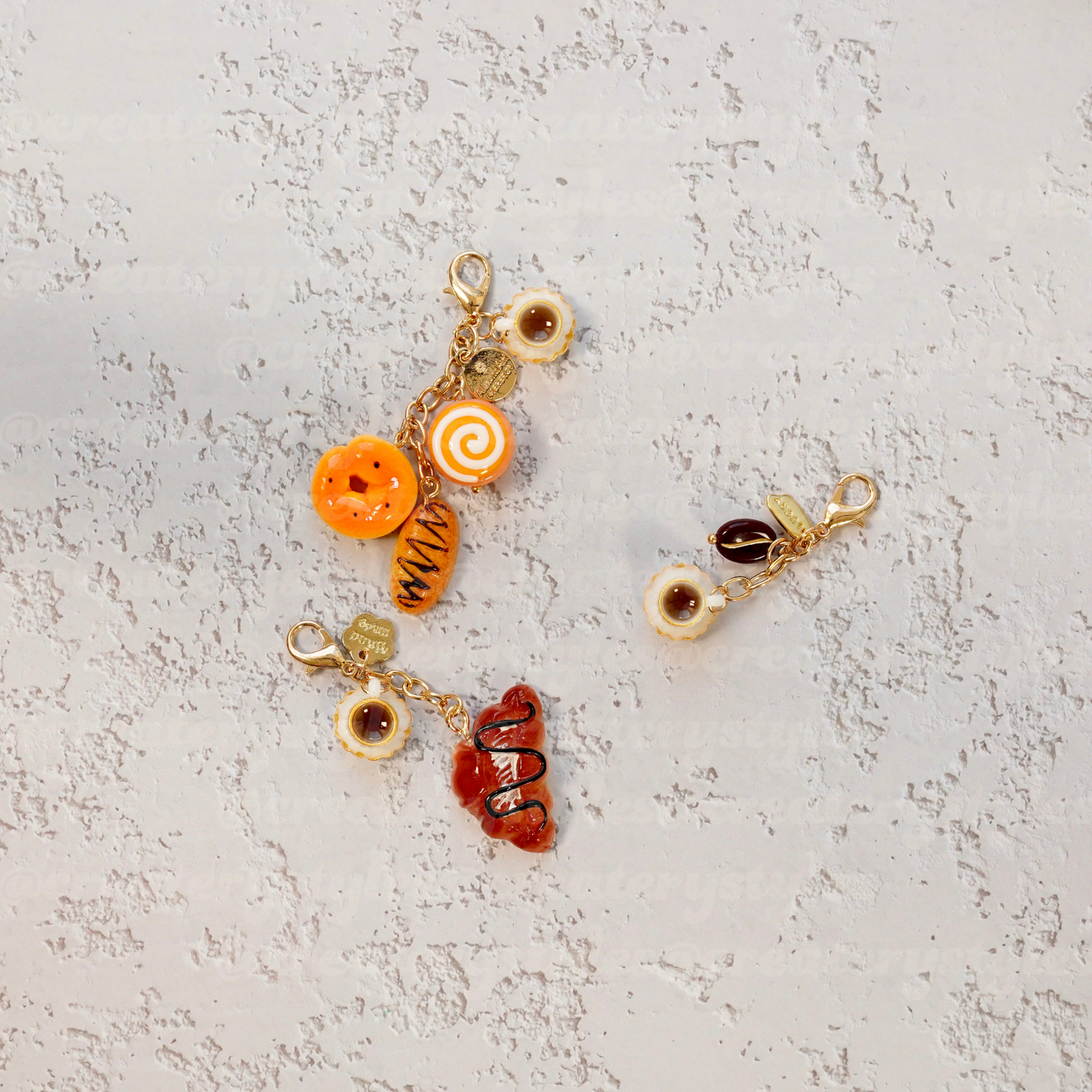 Pastel charm collection flat lay: espresso, milk tea, and ice cream themes