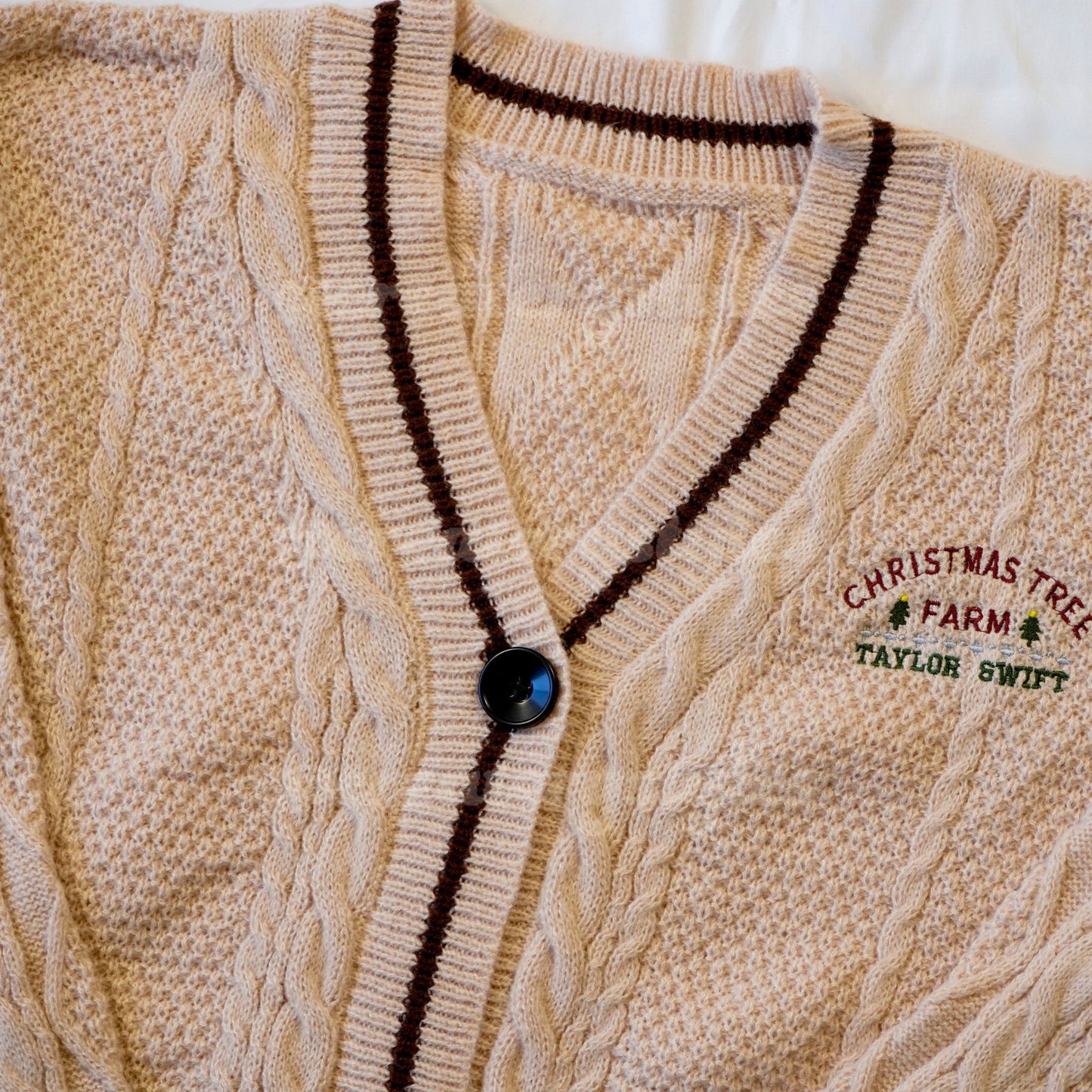 Christmas Cardigan Beige