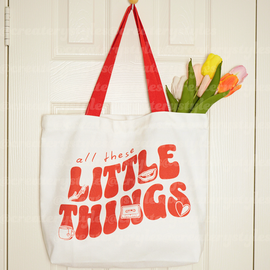 Little Things Double-Sided Canvas Tote Bag