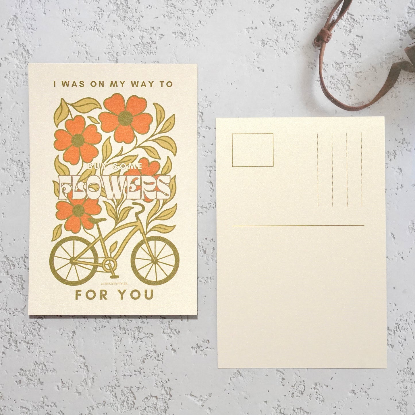 Buy Some Flowers Postcard 4x6 in