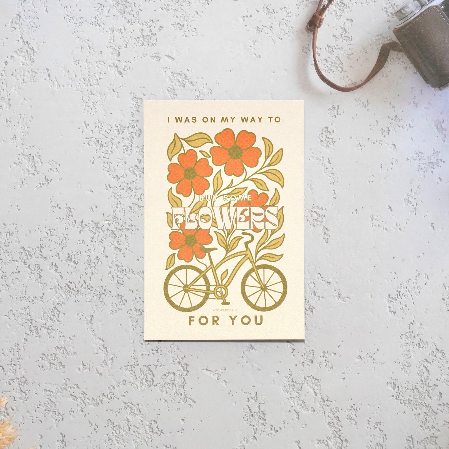 Buy Some Flowers Postcard 4x6 in