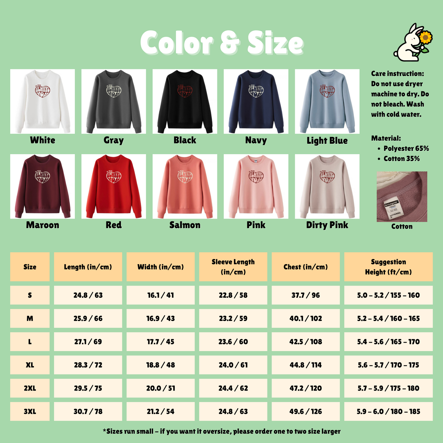 Sweatshirt und Kapuzenpullover mit Aufdruck „Always Love You“, mehrfarbig