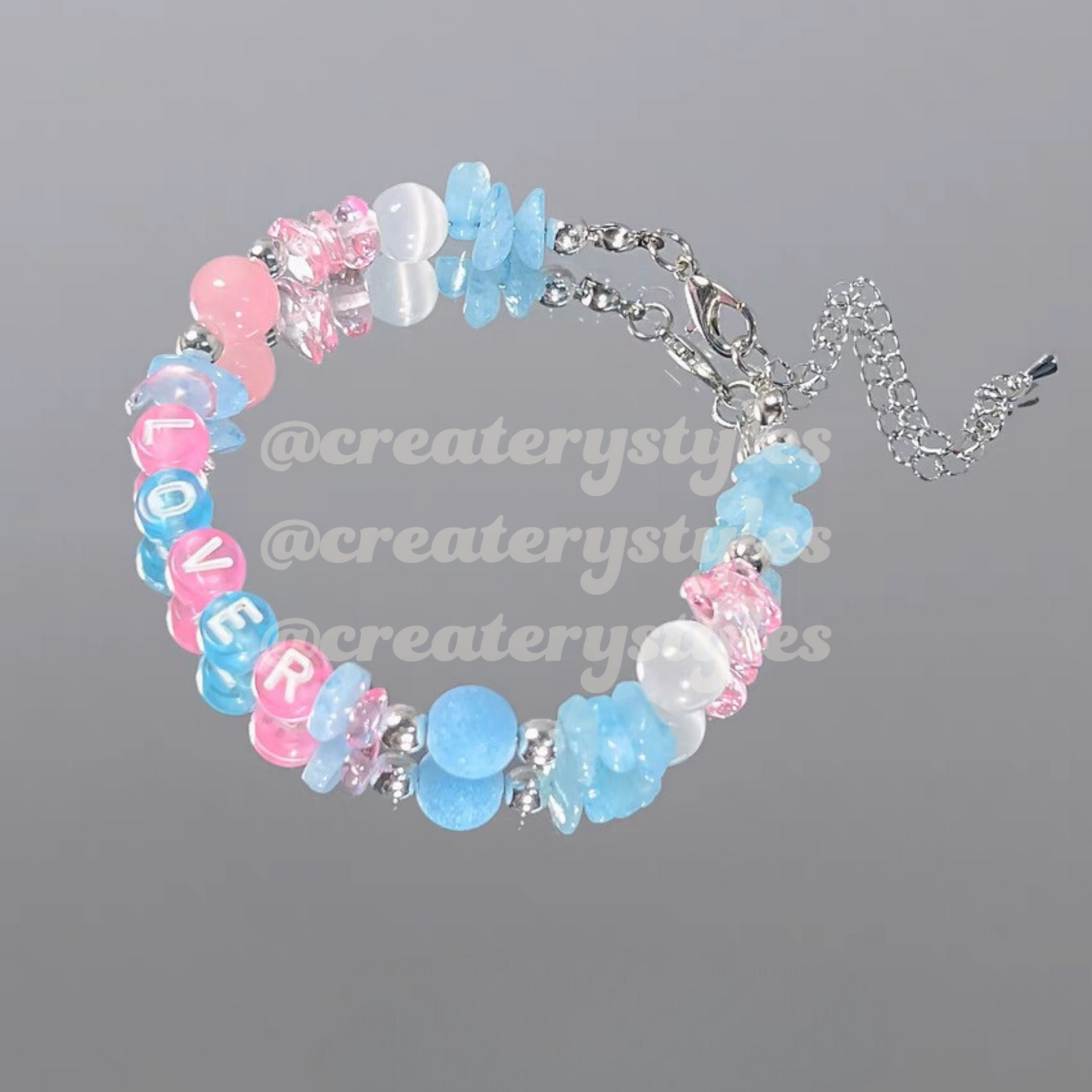 Taylor Swift Lover Inspired Crystal Beads Friendship Bracelet Lobster Claw Closure