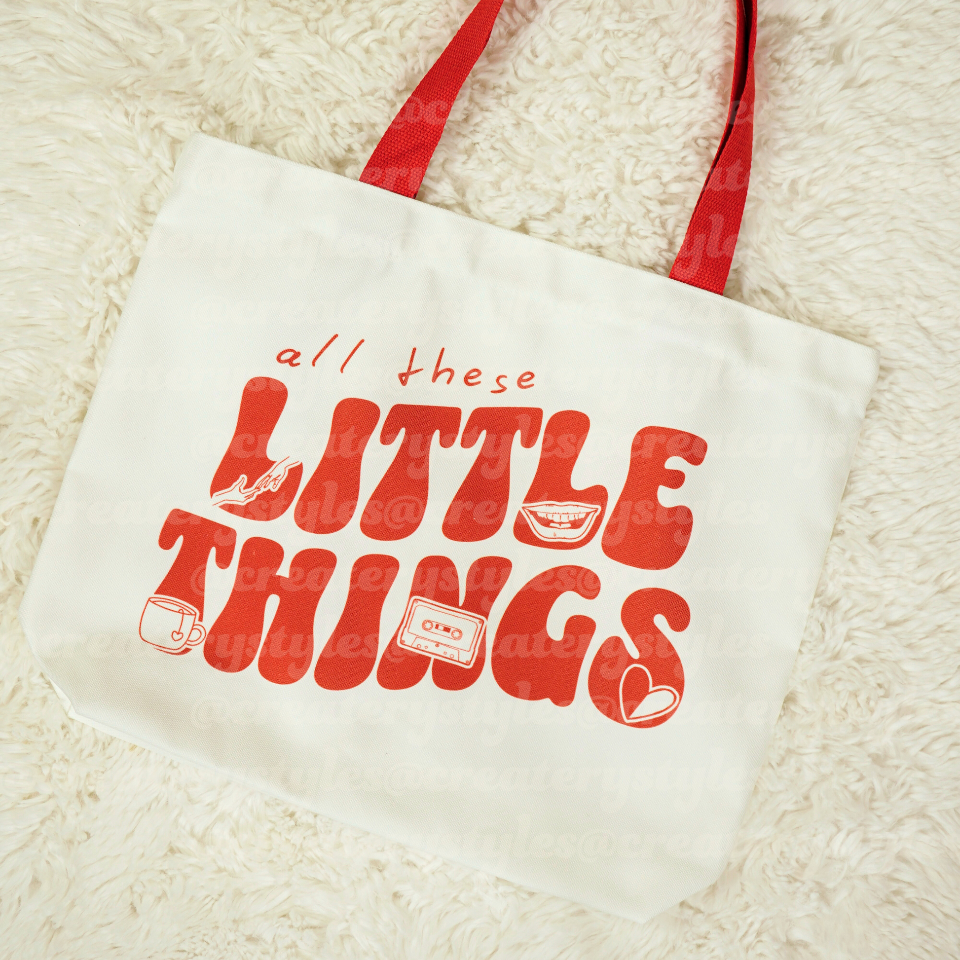 Little Things Double-Sided Canvas Tote Bag