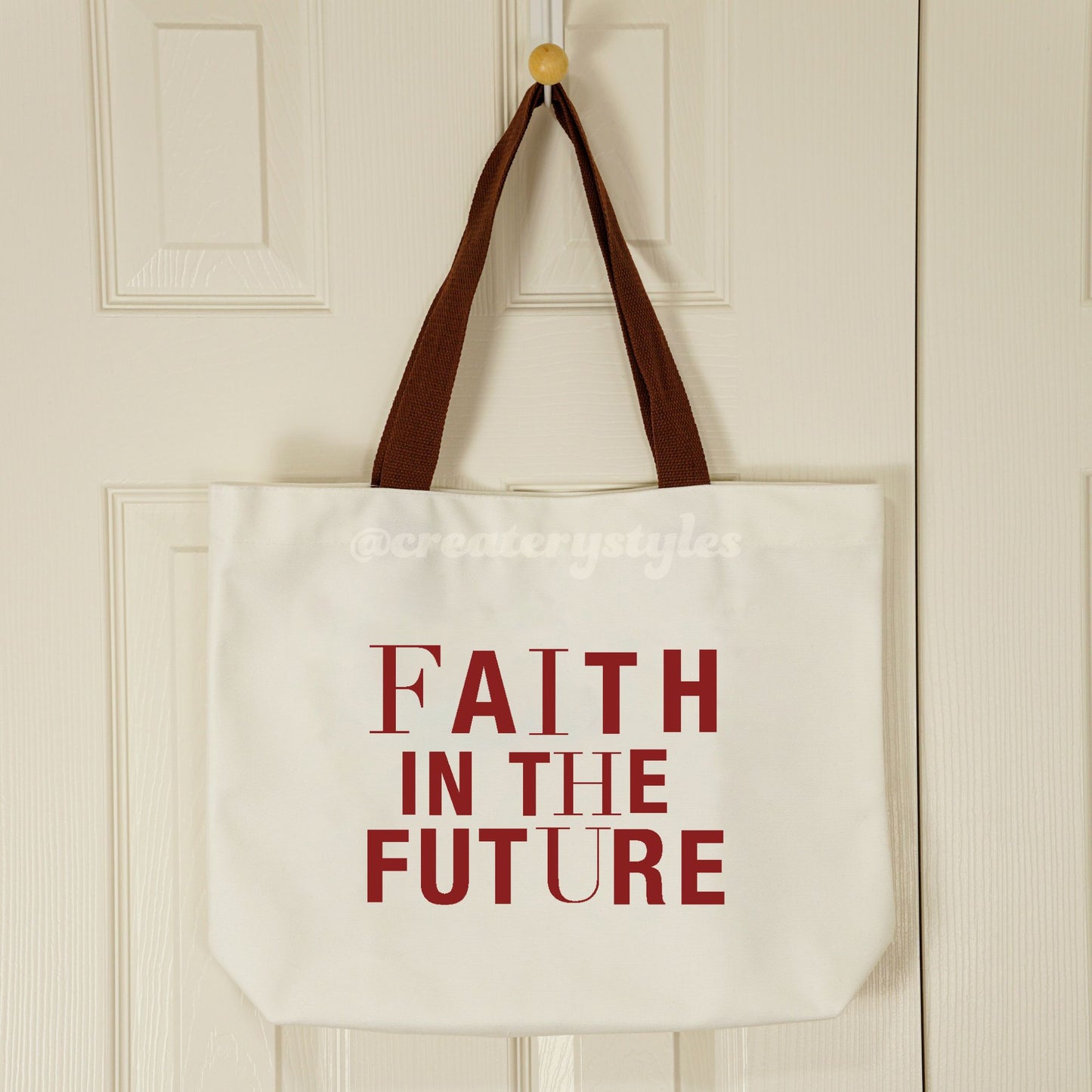 Faith in The Future Double-Sided Canvas Tote Bag