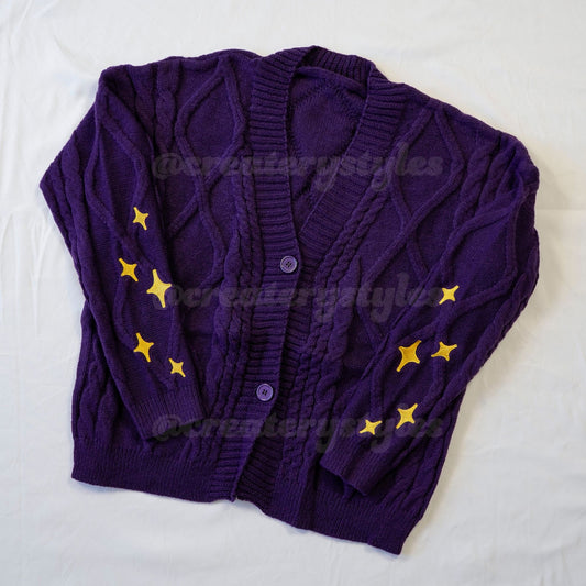 Speak Now Purple Inspired Cardigan Y2K Embroidered Knitted Cardigan