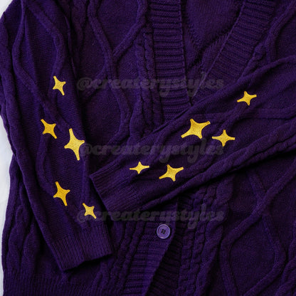 Speak Now Purple Inspired Cardigan Y2K Embroidered Knitted Cardigan