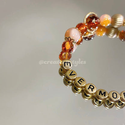 Taylor Swift Evermore Inspired Crystal Beads Bracelet - Customizable Swiftie Jewelry | Friendship Bracelet | Autumn Themed Jewelry