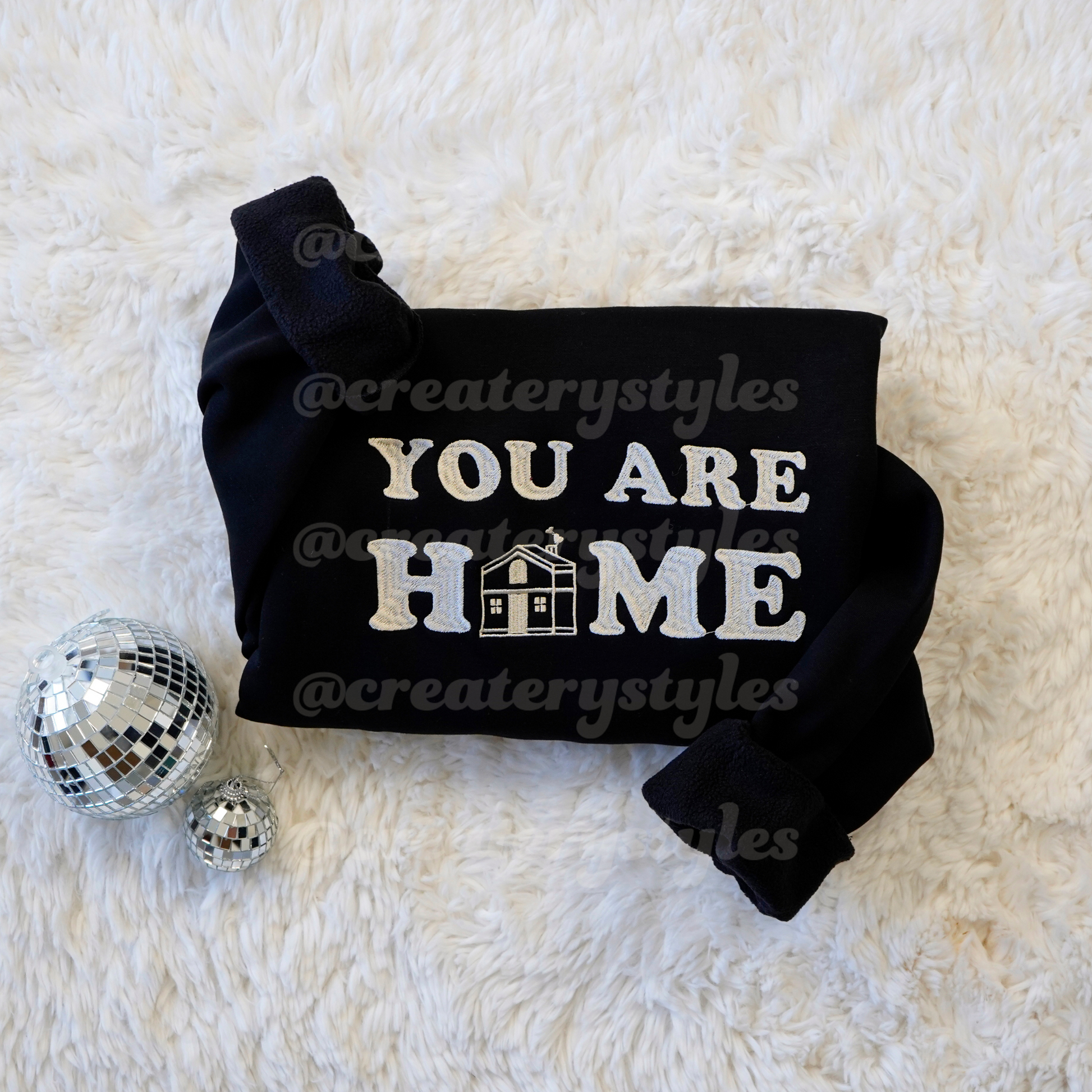 You Are Home Embroidered Sweatshirt, Mult Color