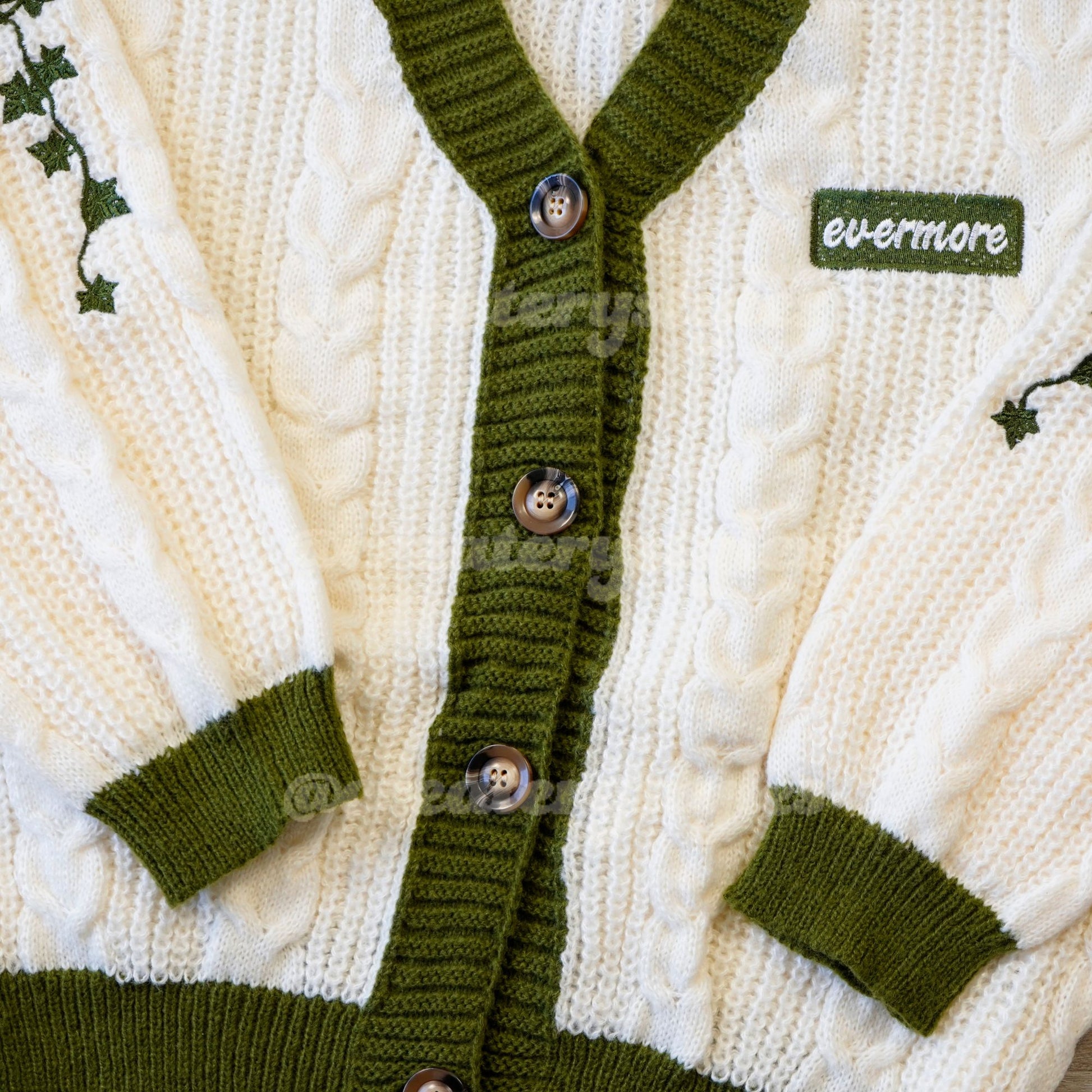 Taylor's Version Evermore Cream Cardigan Embroidered Knitted Vintage Cardigan 