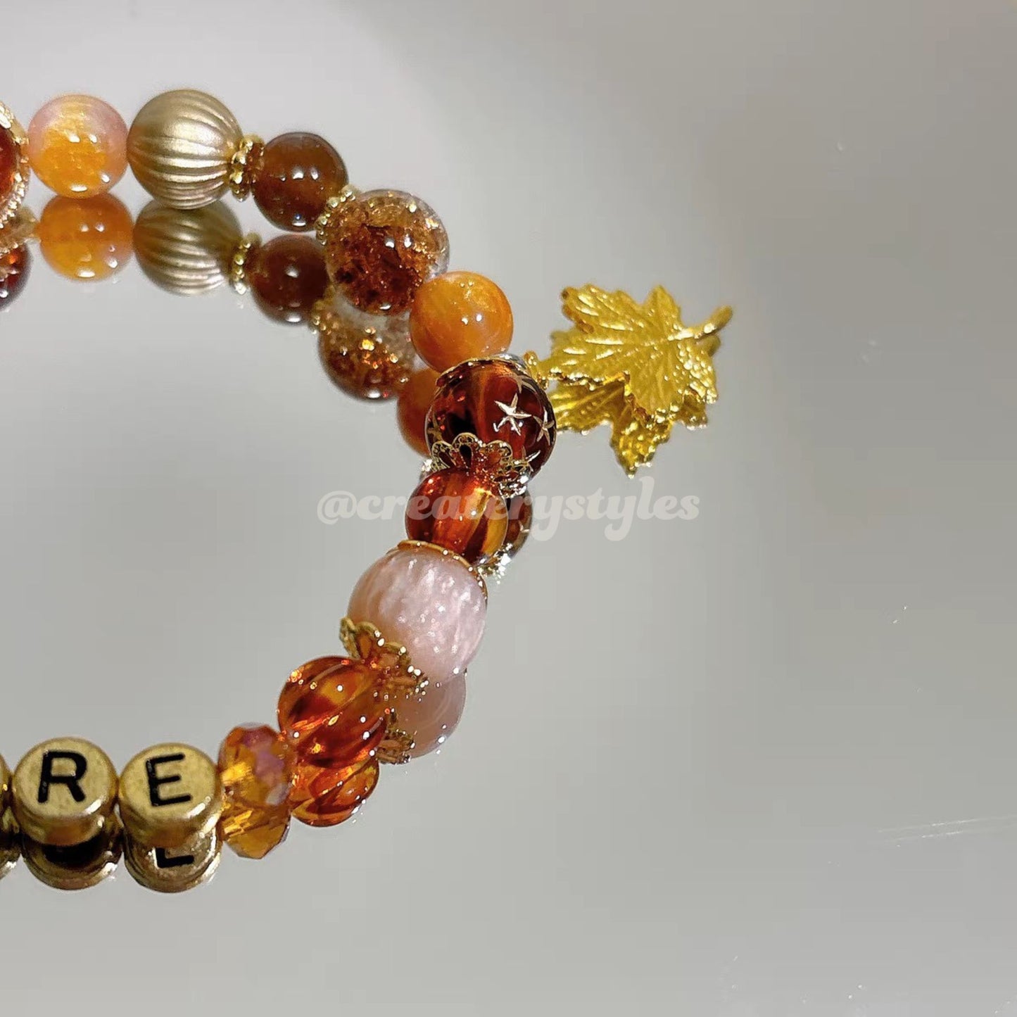 Taylor Swift Evermore Inspired Crystal Beads Bracelet - Customizable Swiftie Jewelry | Friendship Bracelet | Autumn Themed Jewelry