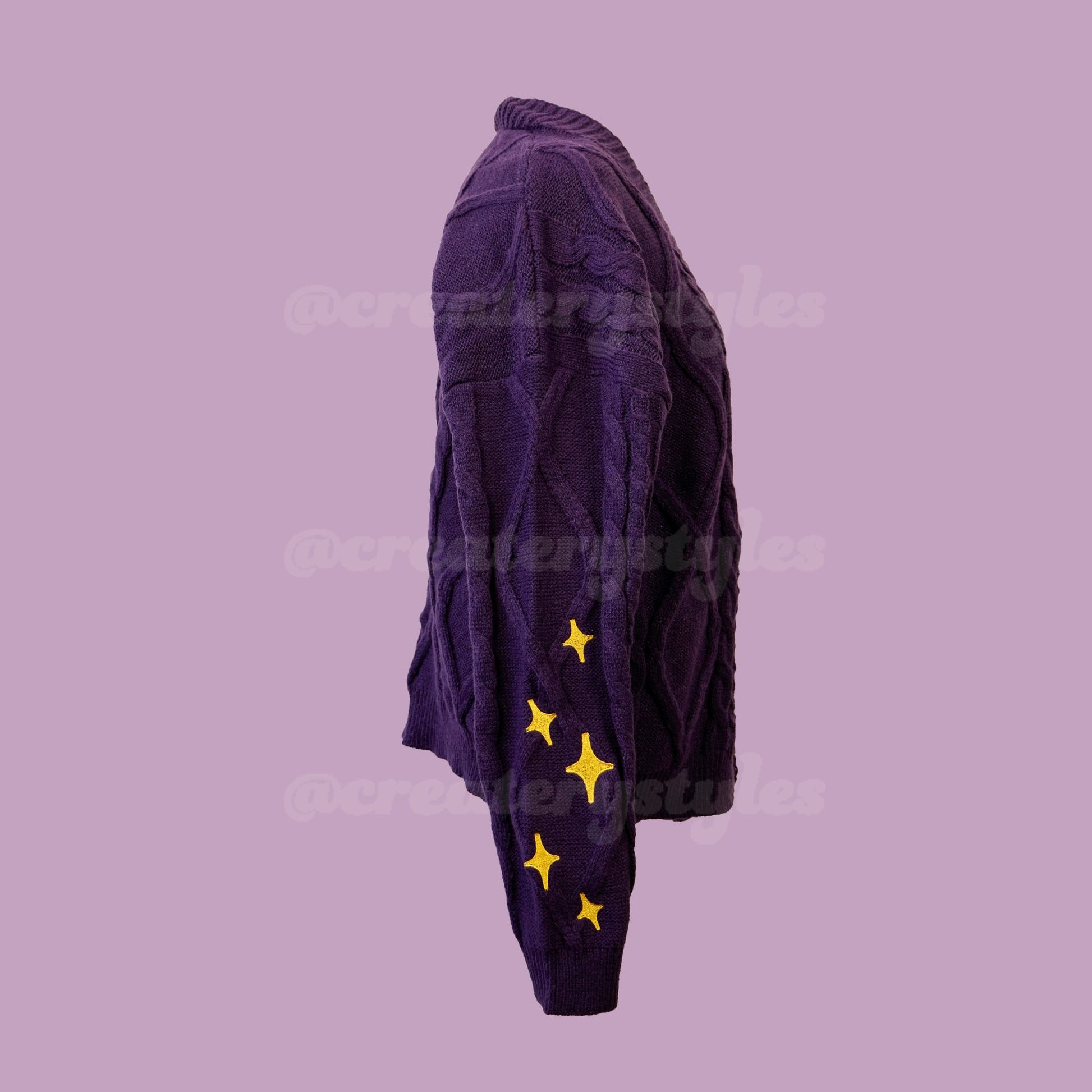 Speak Now Purple Inspired Cardigan Y2K Embroidered Knitted Cardigan