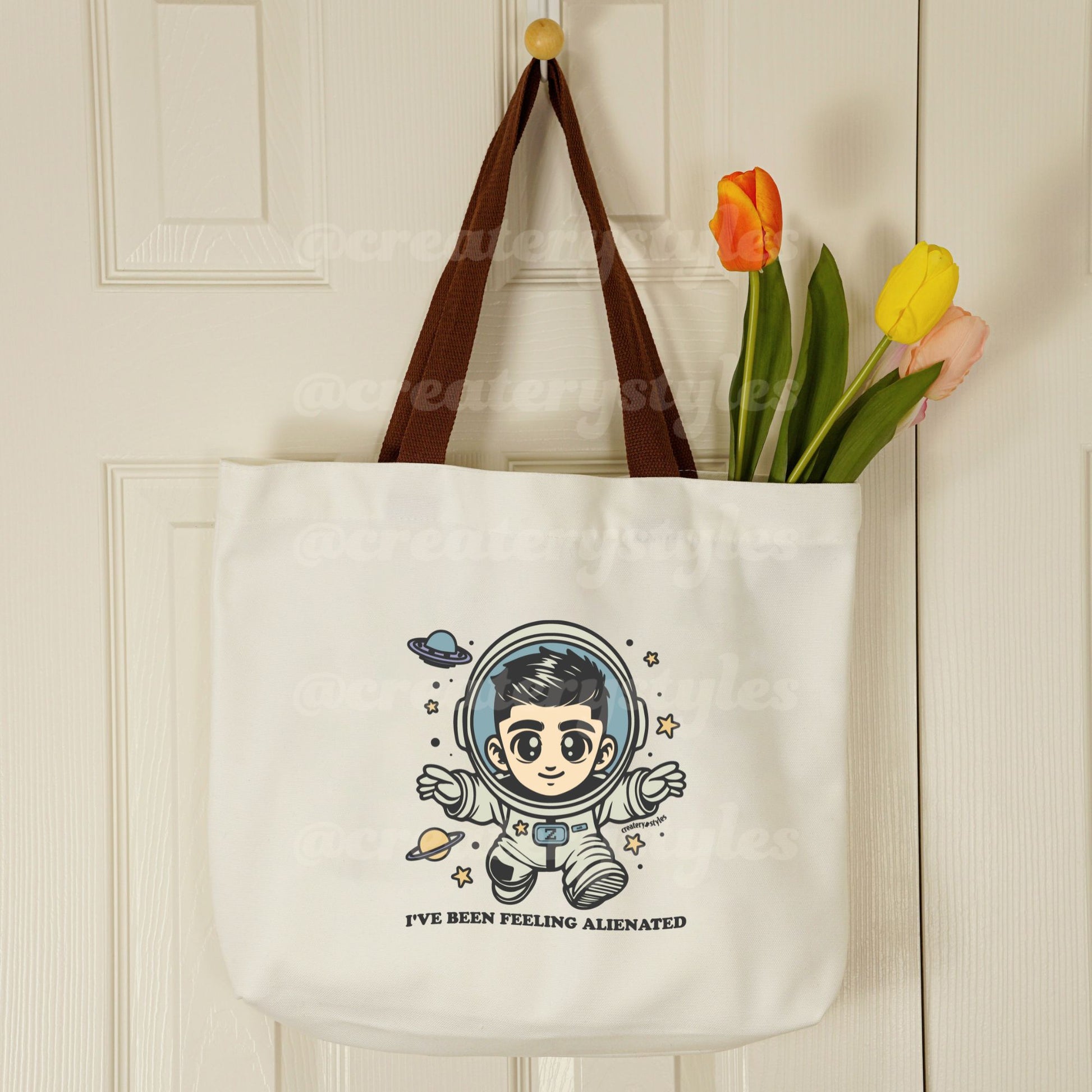 Alienated Astronaut Double-Sided Canvas Tote Bag