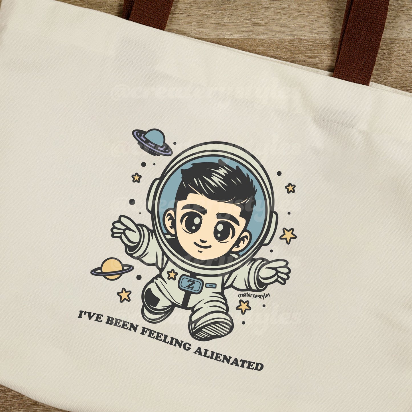 Alienated Astronaut Double-Sided Canvas Tote Bag