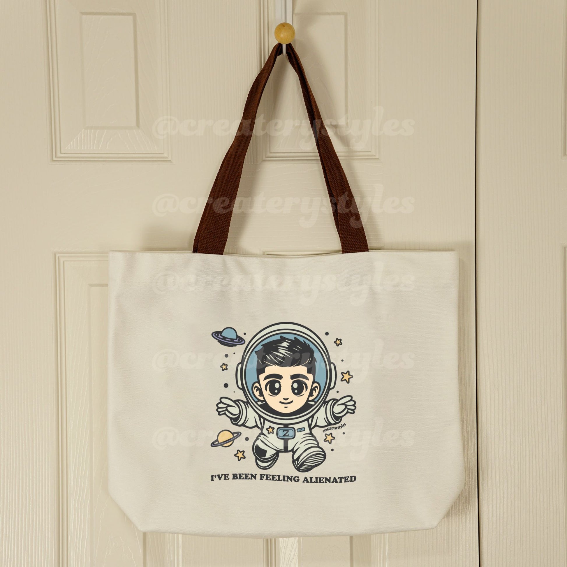 Alienated Astronaut Double-Sided Canvas Tote Bag