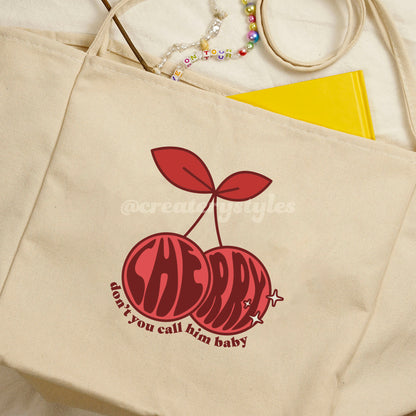 Cherry Baby Double-Sided Tote Bag