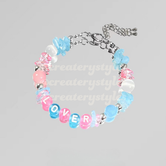 Lover Inspired Crystal Beads Friendship Bracelet Lobster Claw Closure
