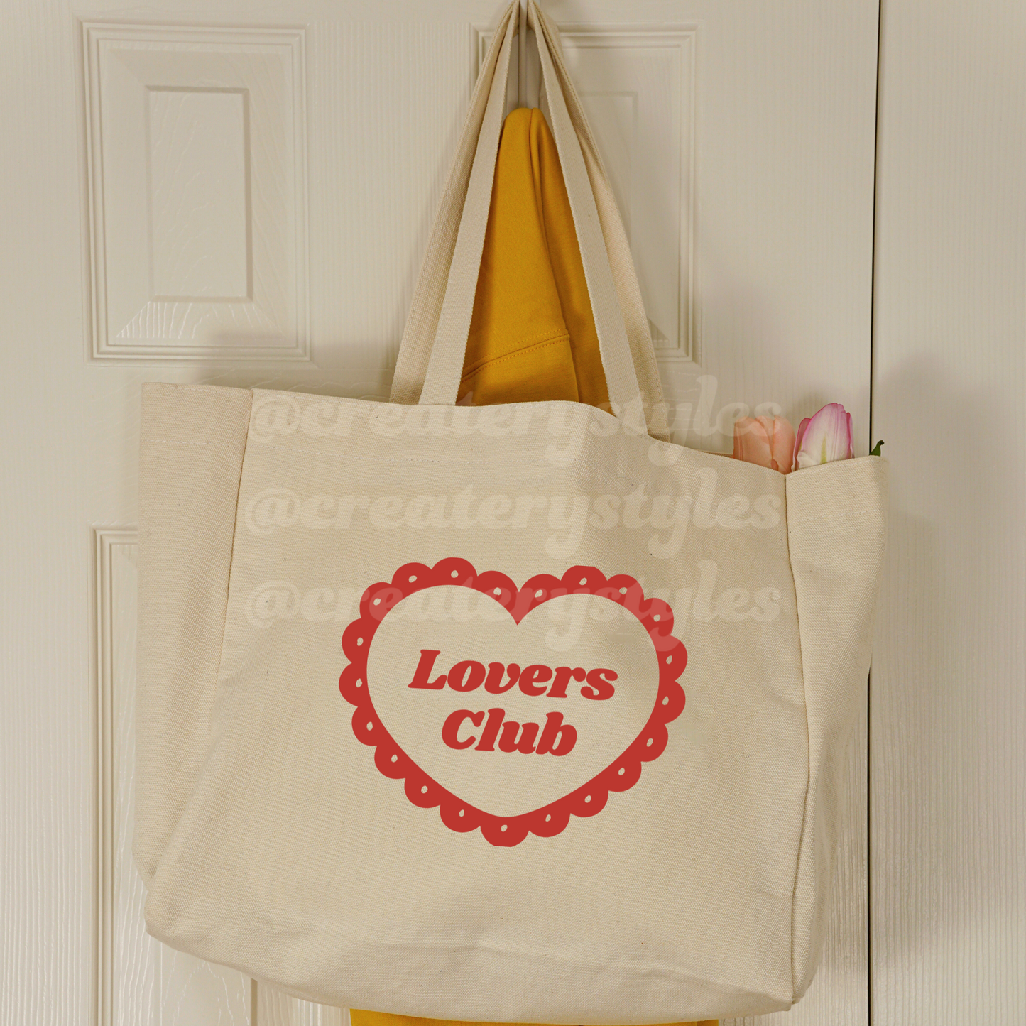 Lovers Club Double-Sided Tote Bag, Mult Color