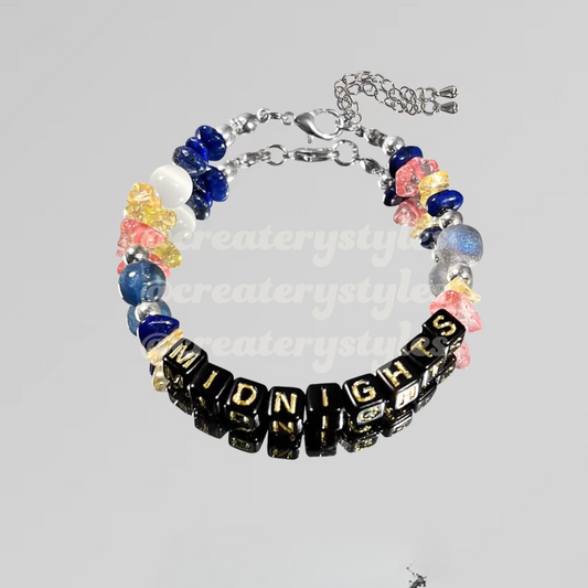 Midnights Inspired Crystal Beads Friendship Bracelet Lobster Claw Closure