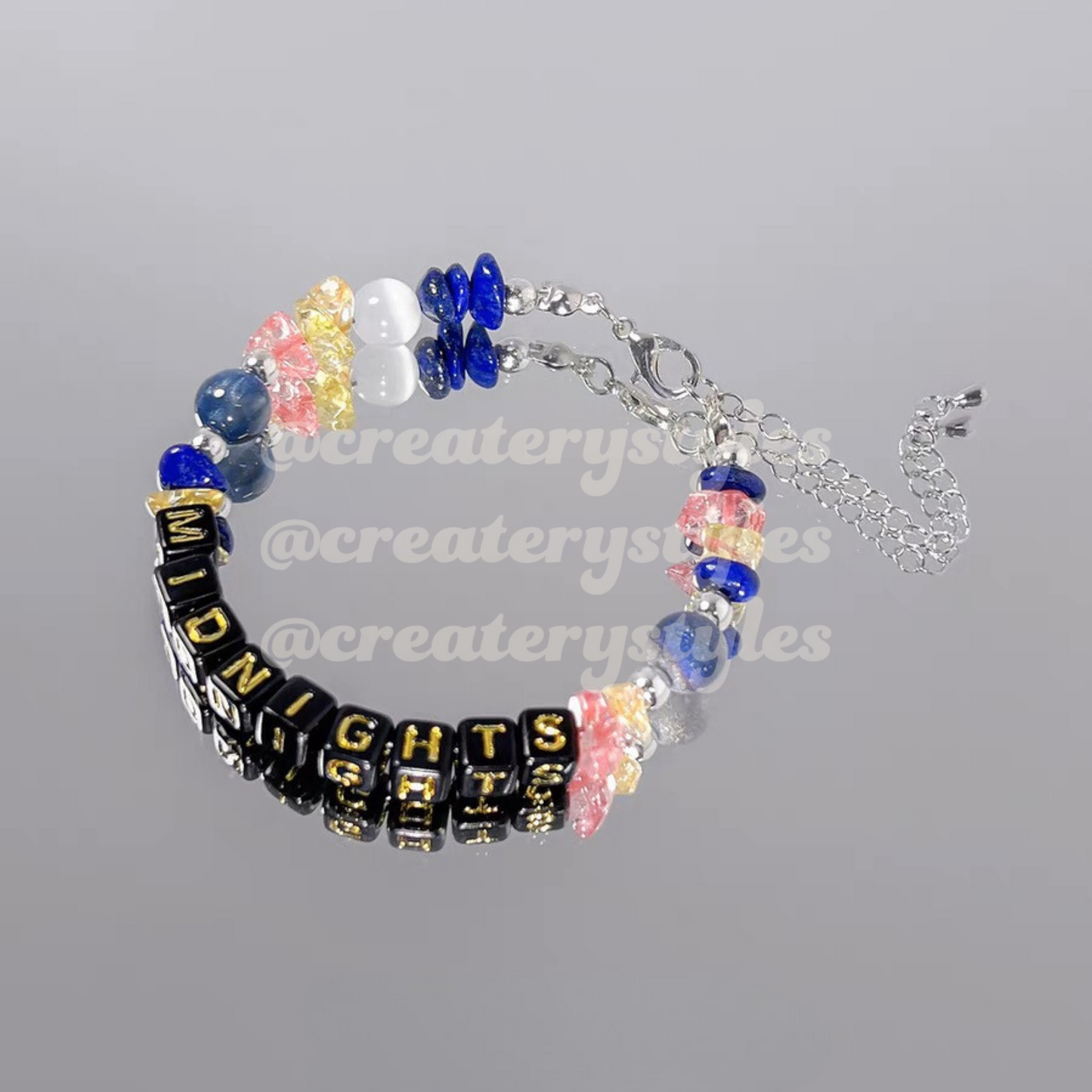 Midnights Inspired Crystal Beads Friendship Bracelet Lobster Claw Closure
