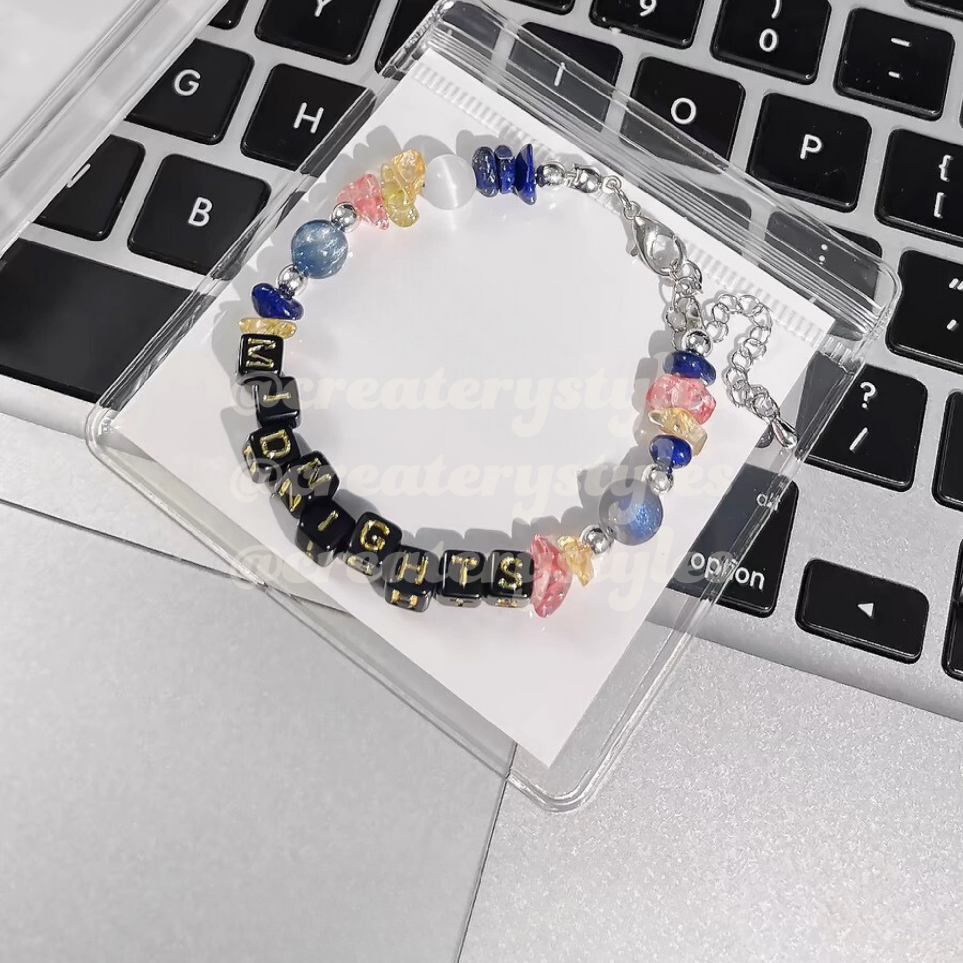 Midnights Inspired Crystal Beads Friendship Bracelet Lobster Claw Closure