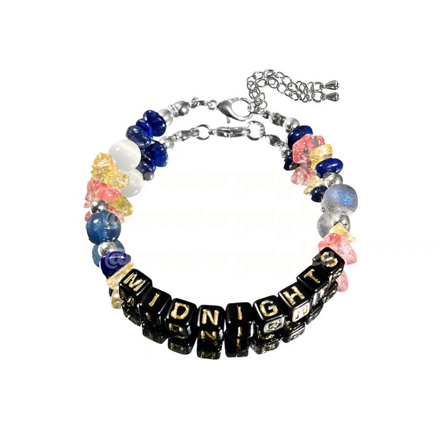 Midnights Inspired Crystal Beads Friendship Bracelet Lobster Claw Closure