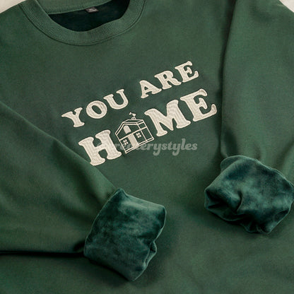 Home Embroidered Sweatshirt, Mult Color