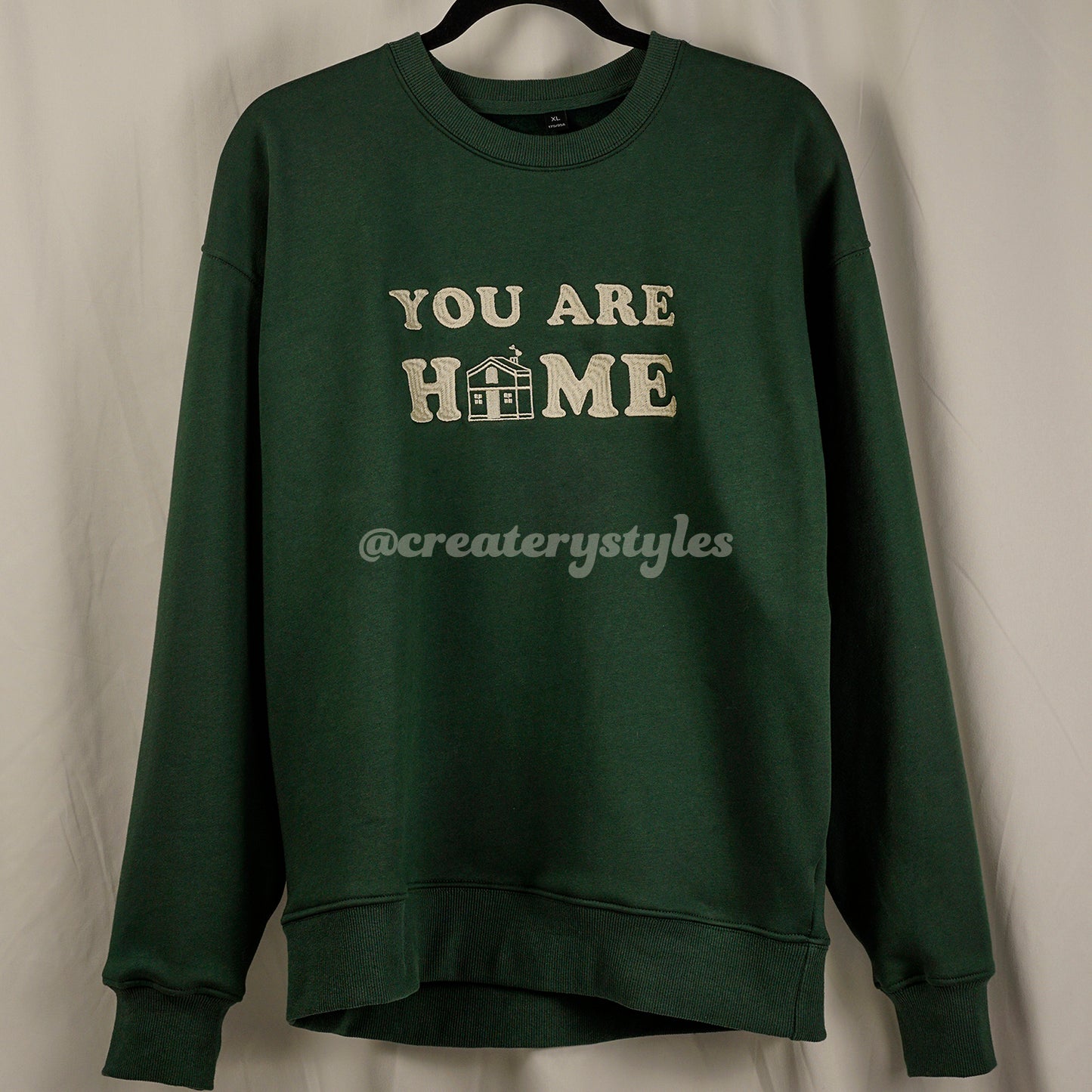 Home Embroidered Sweatshirt, Mult Color