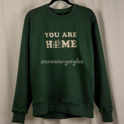 Home Embroidered Sweatshirt, Mult Color