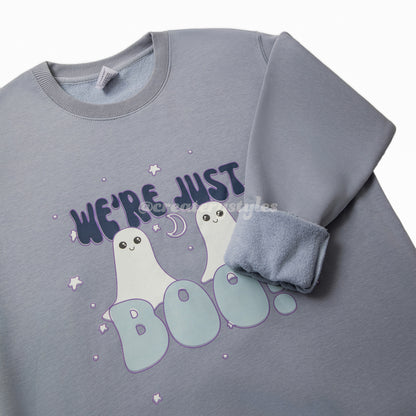 Boo Ghosts Printed Sweatshirt & Hoodie, Mult Color