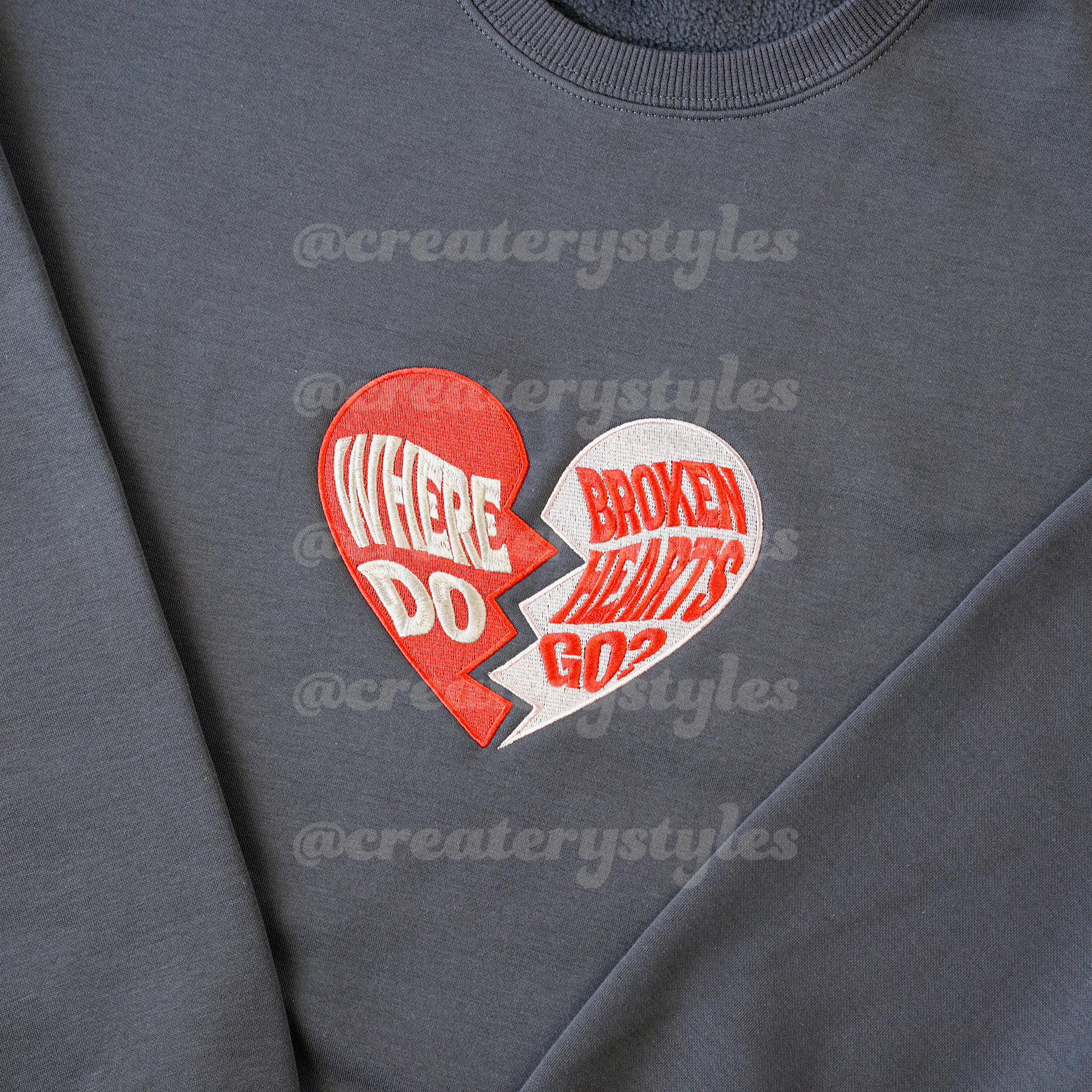 One Direction Where Do Broken Hearts Go Embroidered Crewneck Sweatshirt Hoodie, Mult Color