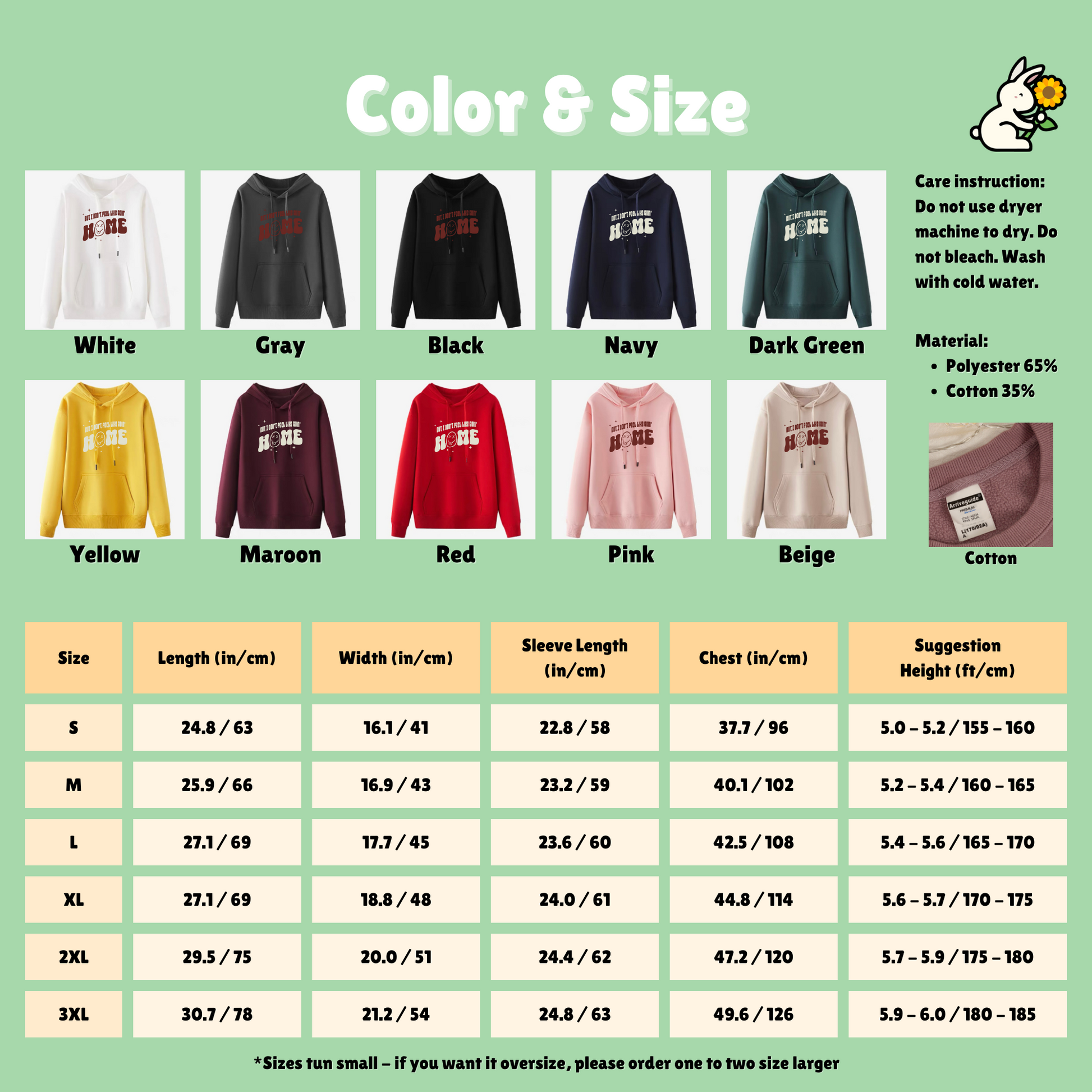 Sweatshirt Size