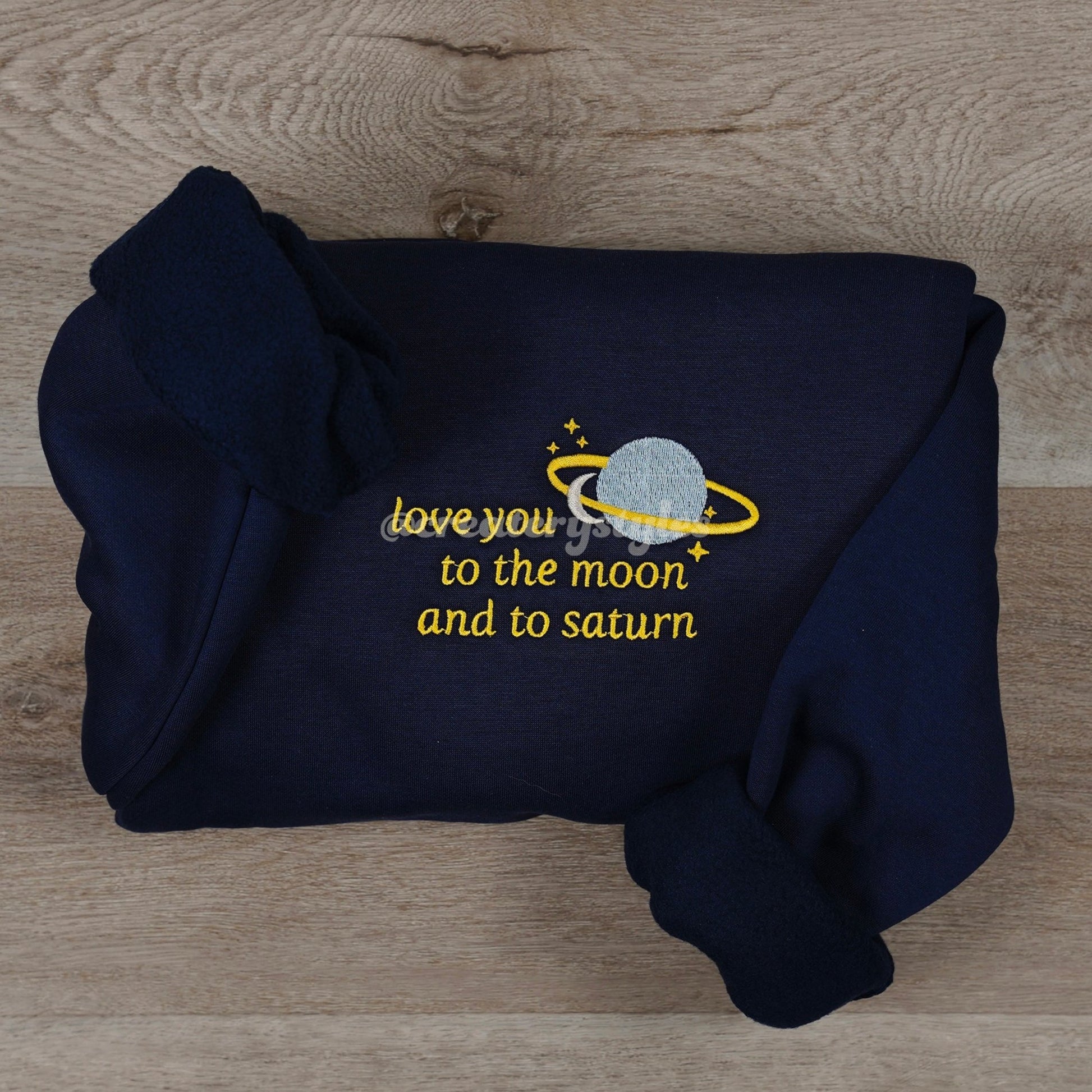 Love You to the Moon and to Saturn Embroidered Crewneck