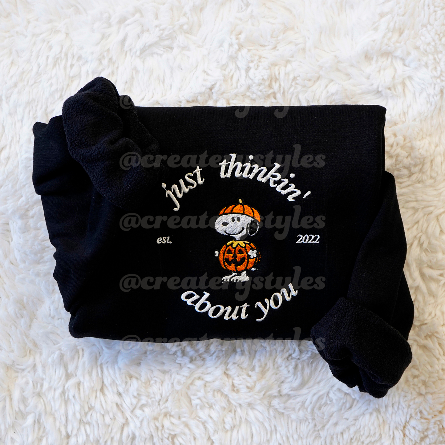 Spooky Snoopy Little Freak Thinkin' About You Snoopy Embroidered Sweatshirt & Hoodie, Mult Color