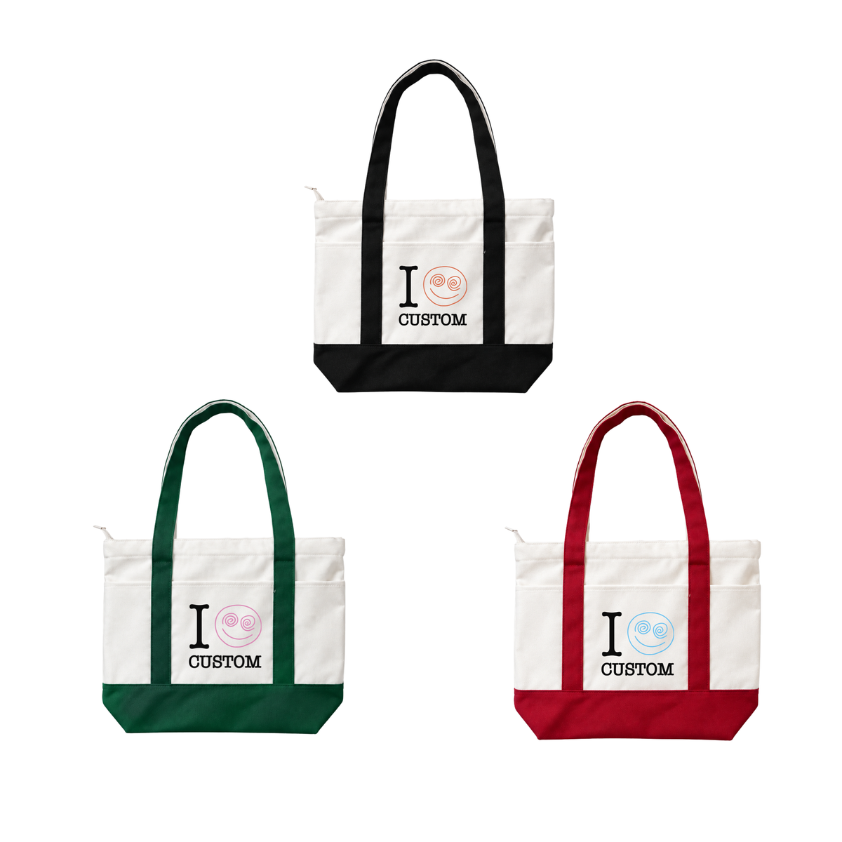 Snail Mail Custom Tote Bag TJ Canvas Tote. Personalized canvas tote bags available in black green and red with custom city or text designs