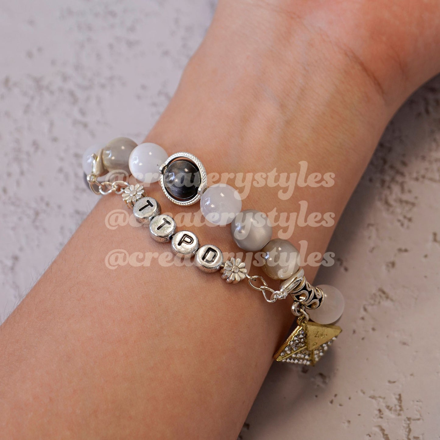 TTPD Inspired Crystal Beads with Envelope Charm Friendship Bracelet