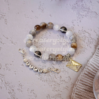 TTPD Inspired Crystal Beads with Envelope Charm Friendship Bracelet
