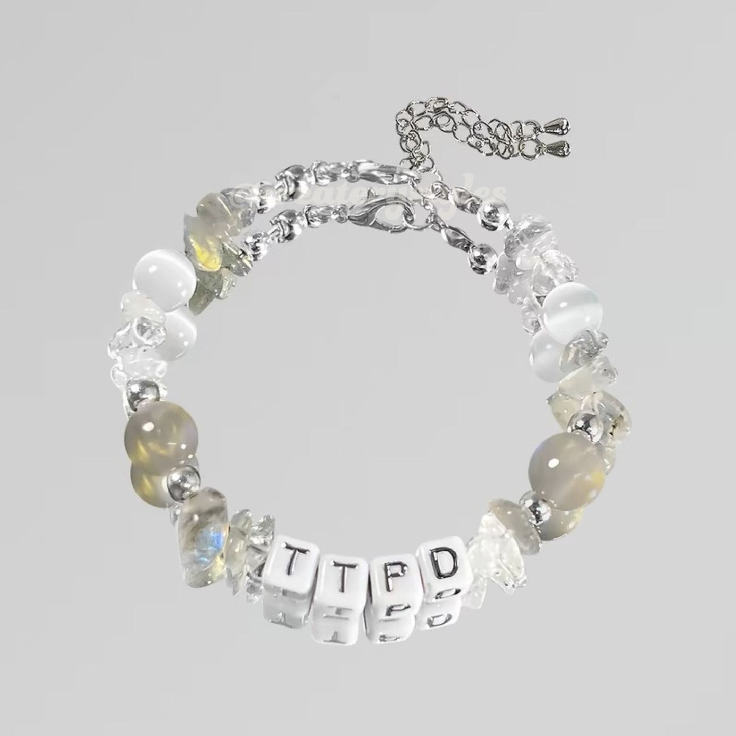 Taylor Swift TTPD Inspired Crystal Beads Friendship Bracelet Lobster Claw Closure