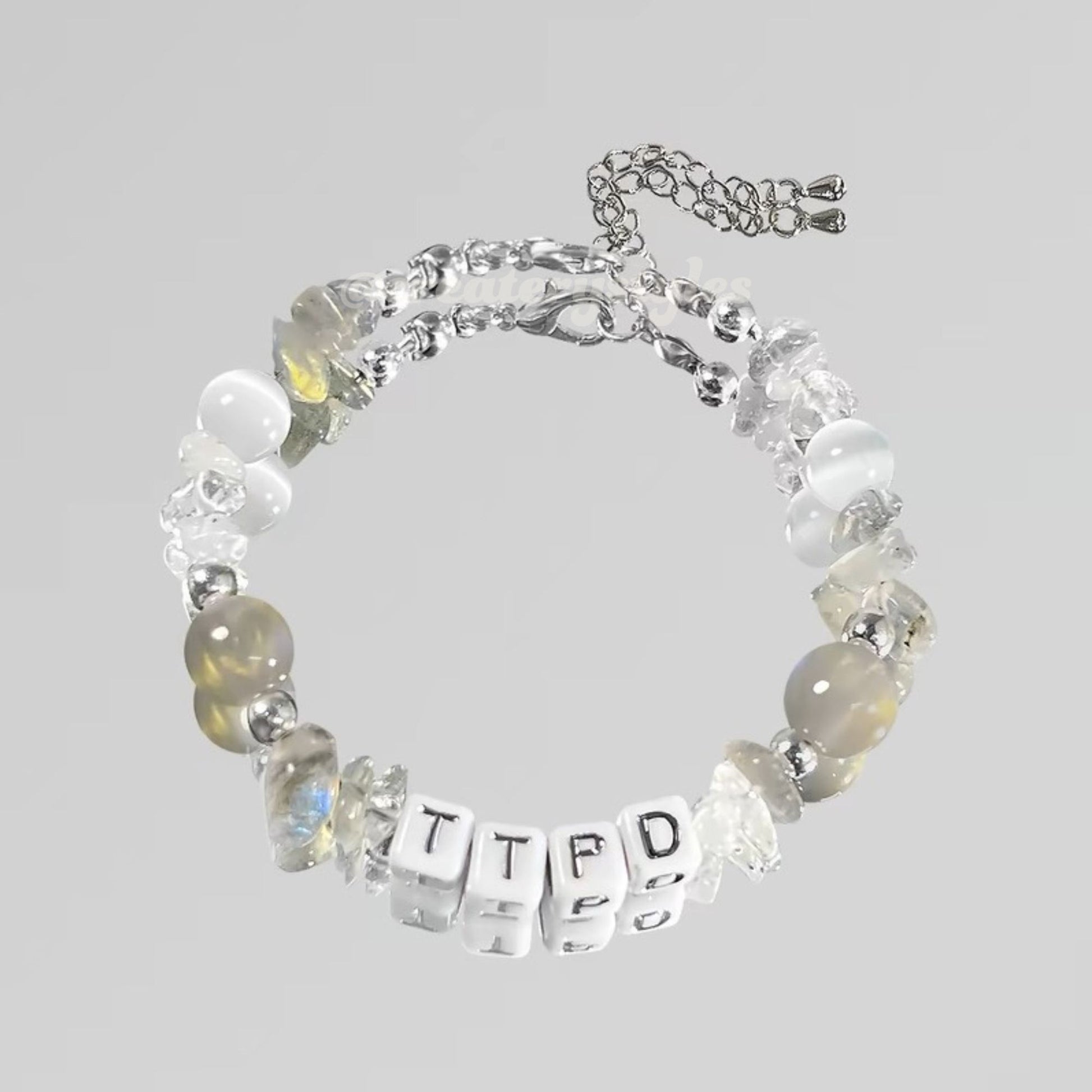 Taylor Swift TTPD Inspired Crystal Beads Friendship Bracelet Lobster Claw Closure