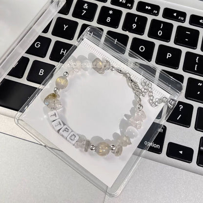 Taylor Swift TTPD Inspired Crystal Beads Friendship Bracelet Lobster Claw Closure