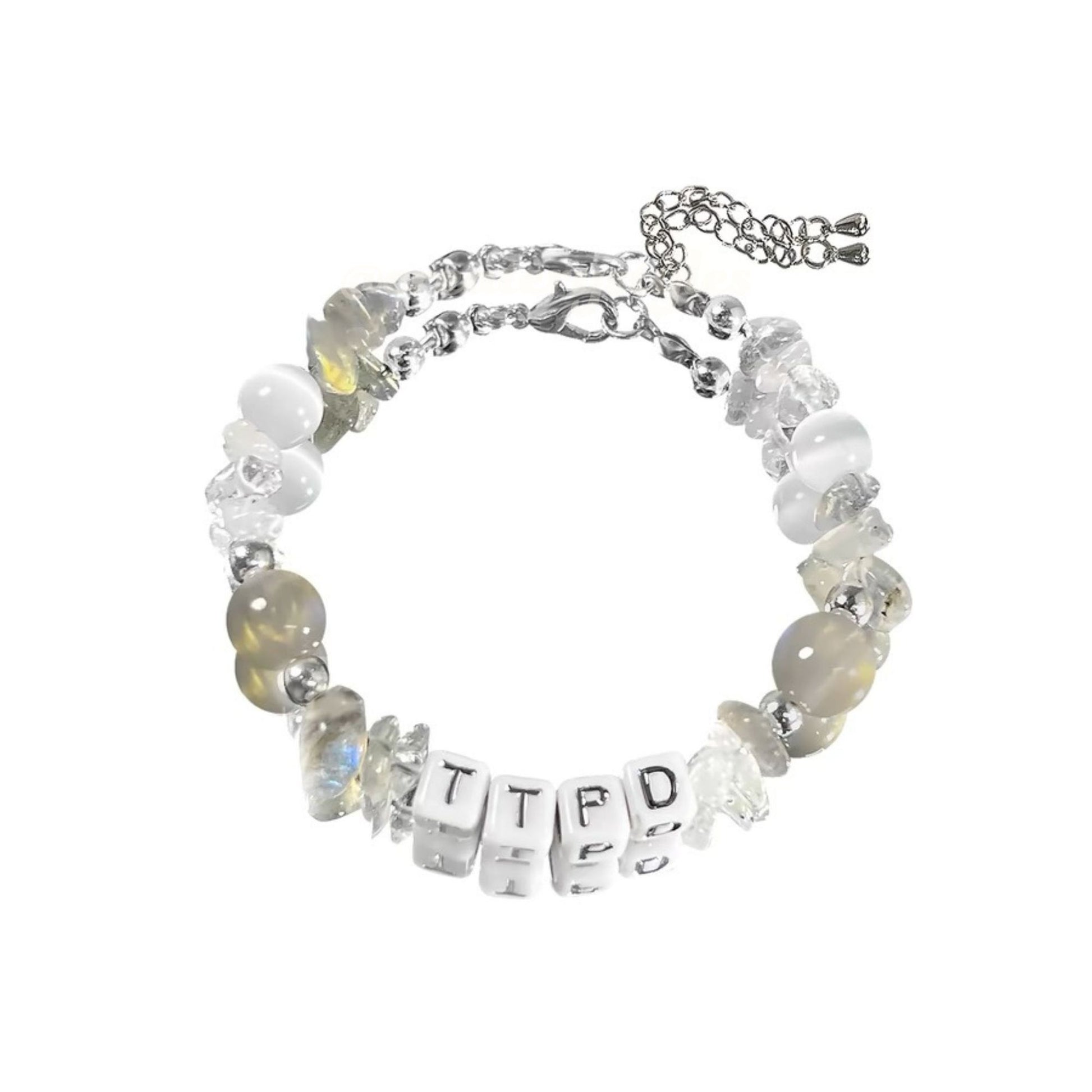 Taylor Swift TTPD Inspired Crystal Beads Friendship Bracelet Lobster Claw Closure