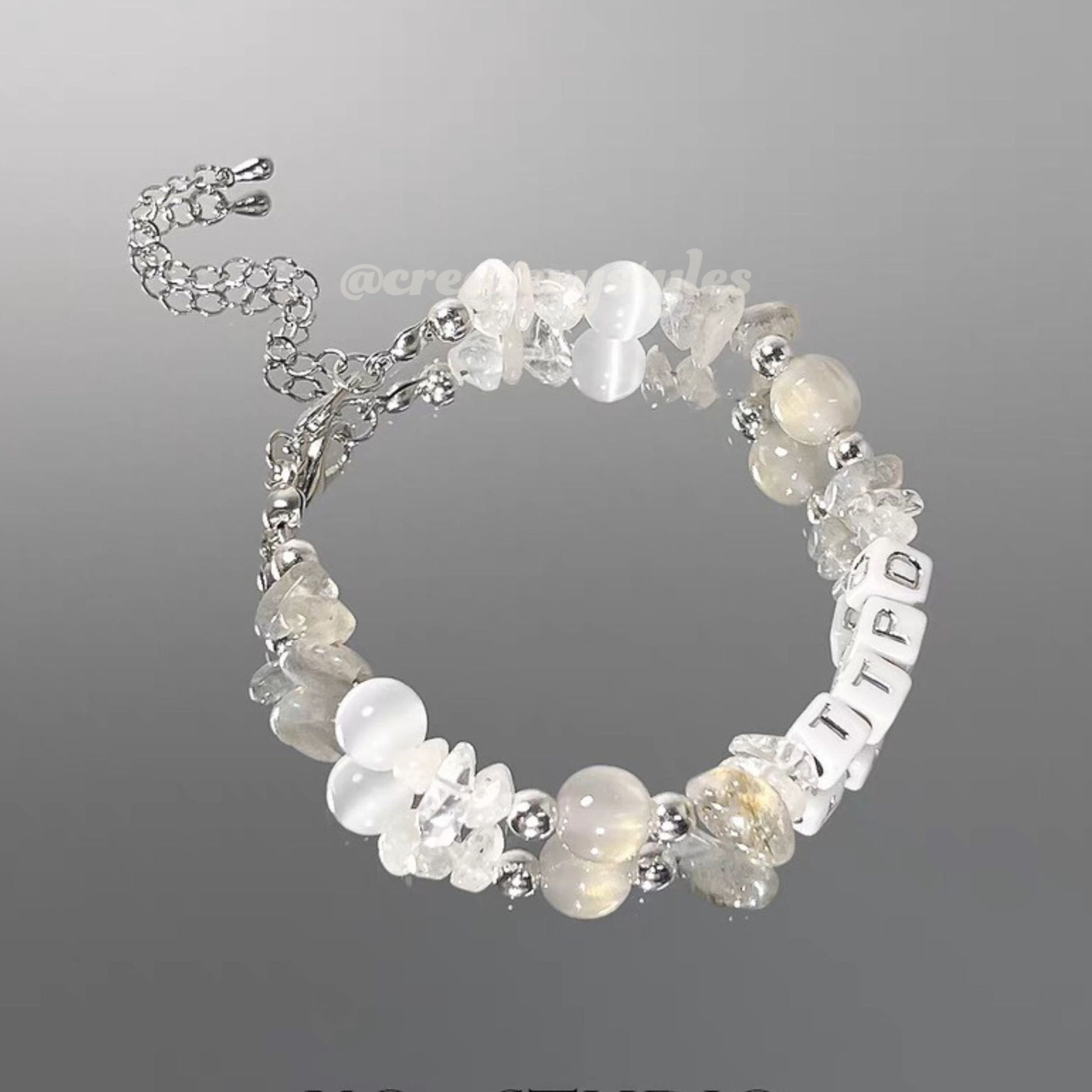 Taylor Swift TTPD Inspired Crystal Beads_Friendship Bracelet Lobster Claw Closure