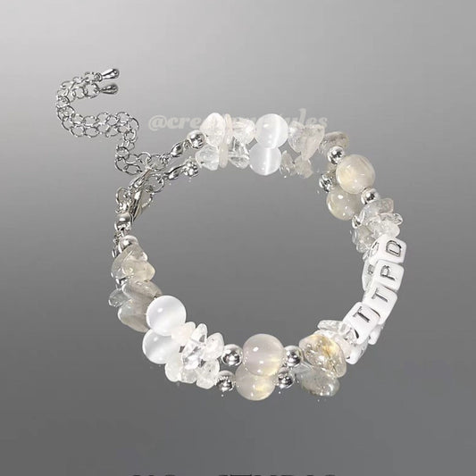 Taylor Swift TTPD Inspired Crystal Beads_Friendship Bracelet Lobster Claw Closure